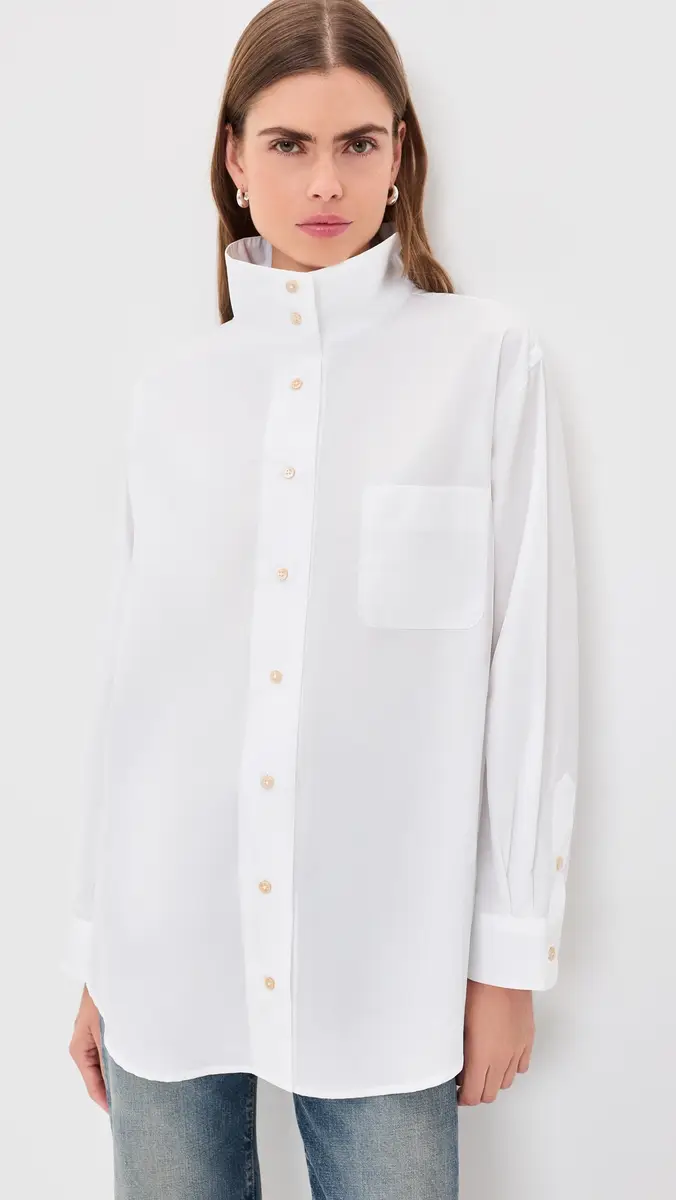 R13 Tall Collar Boyfriend Button Up Shirt | Thumbnail 2 R13 Tall Collar Boyfriend Button Up Shirt | Thumbnail 2