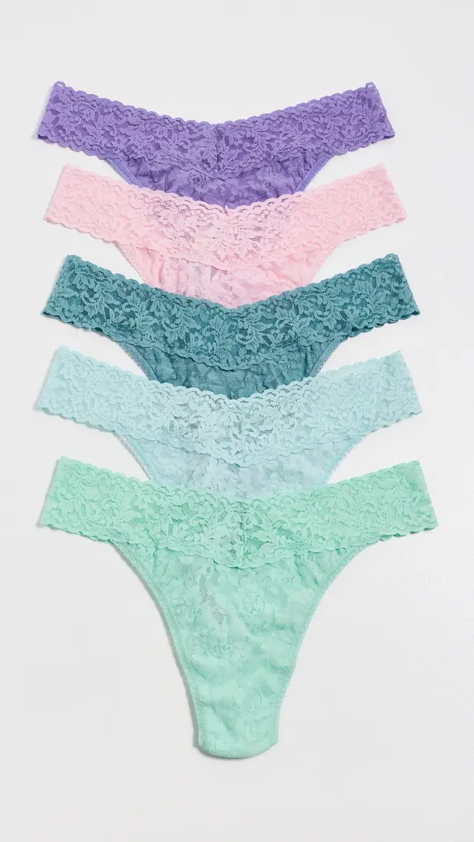 Hanky Panky Signature Lace Original Rise Thong Panties 5 Pack | Thumbnail 2 Hanky Panky Signature Lace Original Rise Thong Panties 5 Pack | Thumbnail 2
