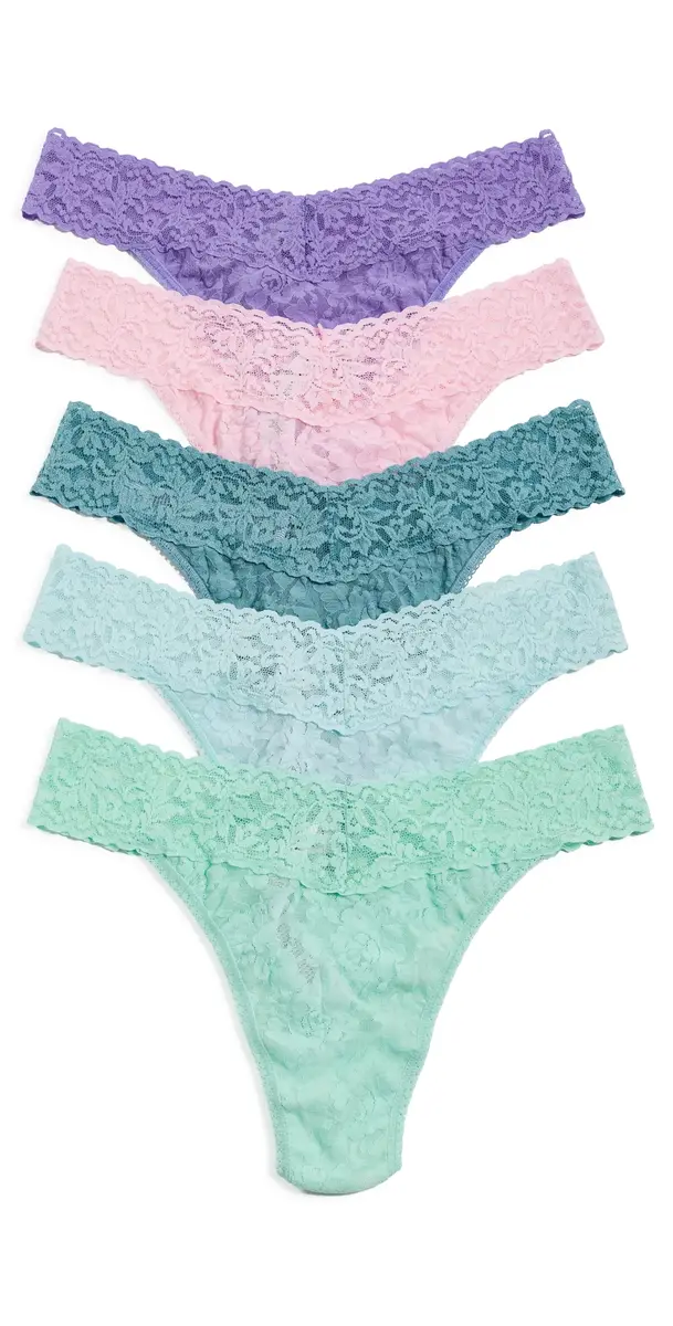 Hanky Panky Signature Lace Original Rise Thong Panties 5 Pack Cphd One Size | Image 1 Hanky Panky Signature Lace Original Rise Thong Panties 5 Pack Cphd One Size | Image 1