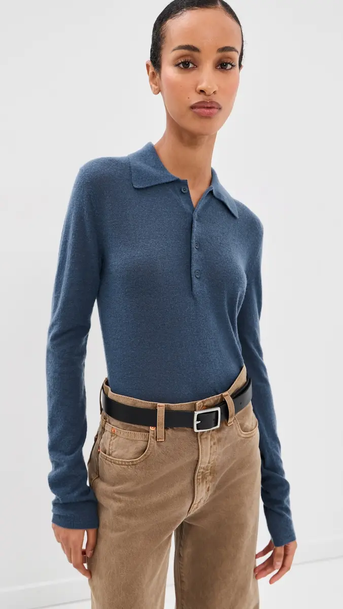 Tibi Mercerized Soft Wool Polo | Thumbnail 2 Tibi Mercerized Soft Wool Polo | Thumbnail 2