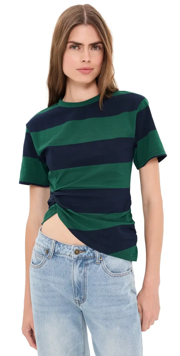 LIONESS In Transit Tee Forest Stripe L | Image 1 LIONESS In Transit Tee Forest Stripe L | Image 1