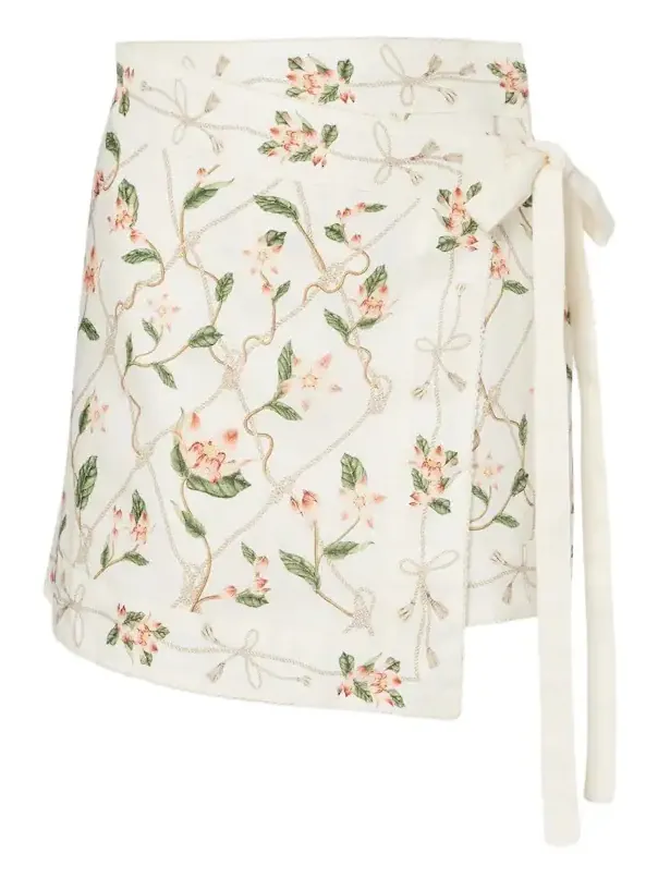 Luna printed linen beach cover-up Luna printed linen beach cover-up
