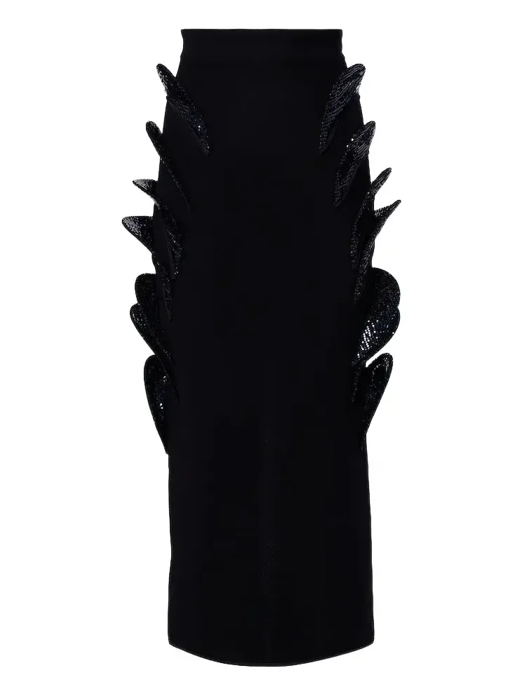 Arching sequined embellished pencil skirt Arching sequined embellished pencil skirt