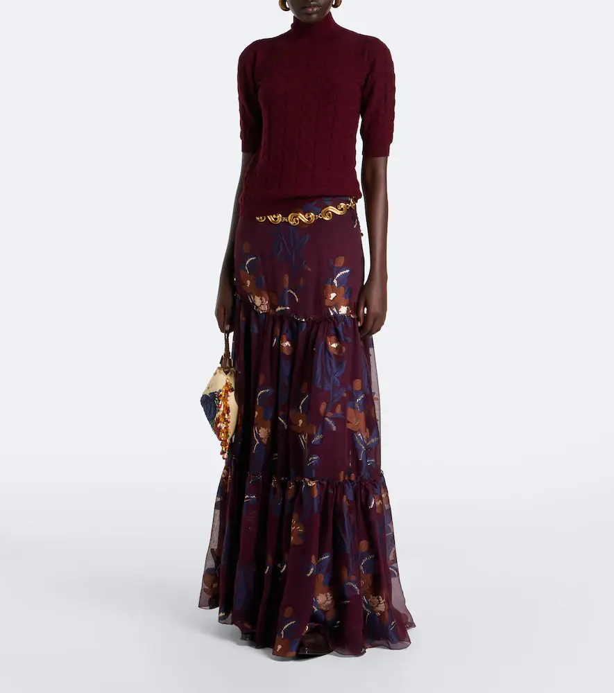Etro Tiered silk-blend jacquard maxi skirt | Thumbnail 2