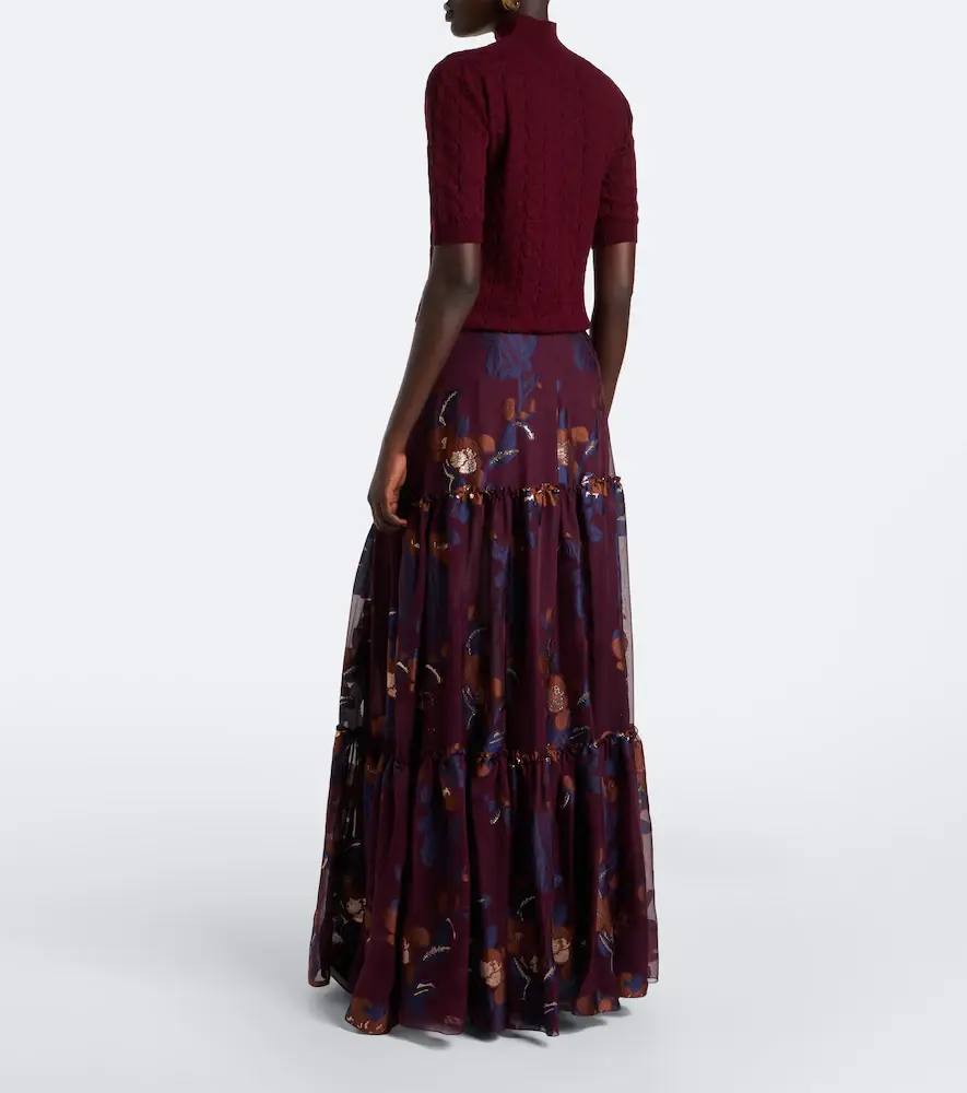 Etro Tiered silk-blend jacquard maxi skirt | Thumbnail 3