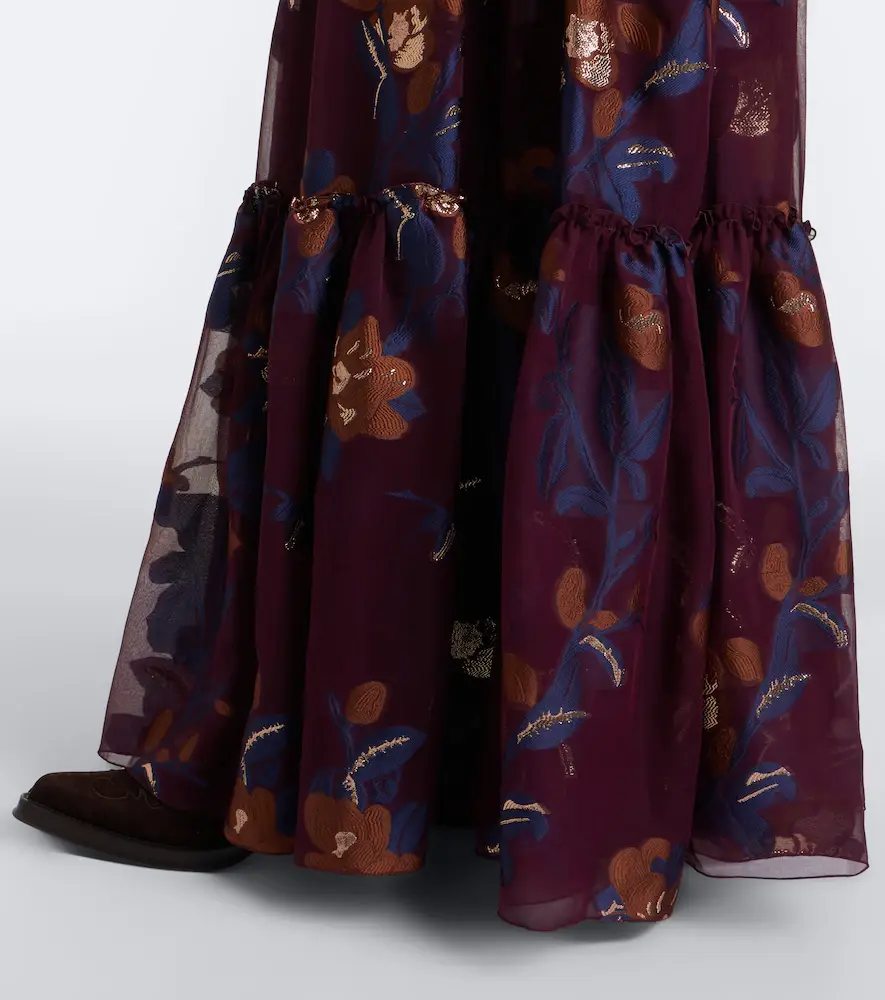 Etro Tiered silk-blend jacquard maxi skirt | Thumbnail 5