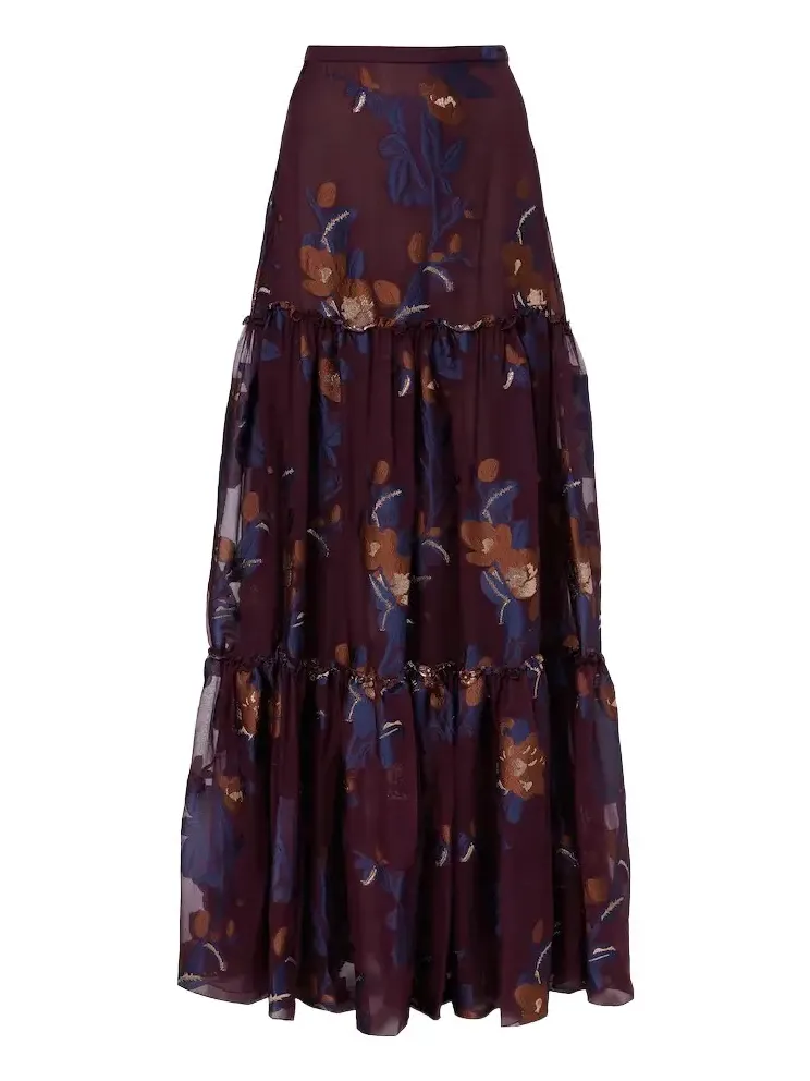 Etro Tiered silk-blend jacquard maxi skirt