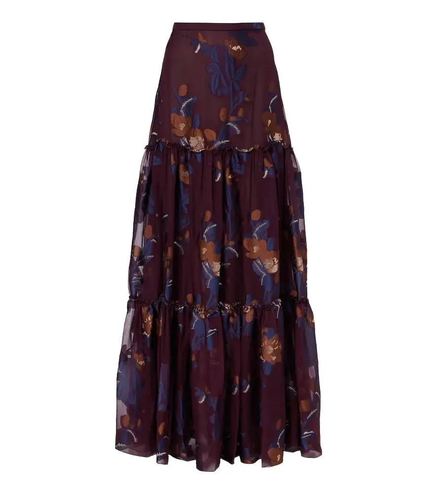 Etro Tiered silk-blend jacquard maxi skirt | Image 1 Etro Tiered silk-blend jacquard maxi skirt | Image 1