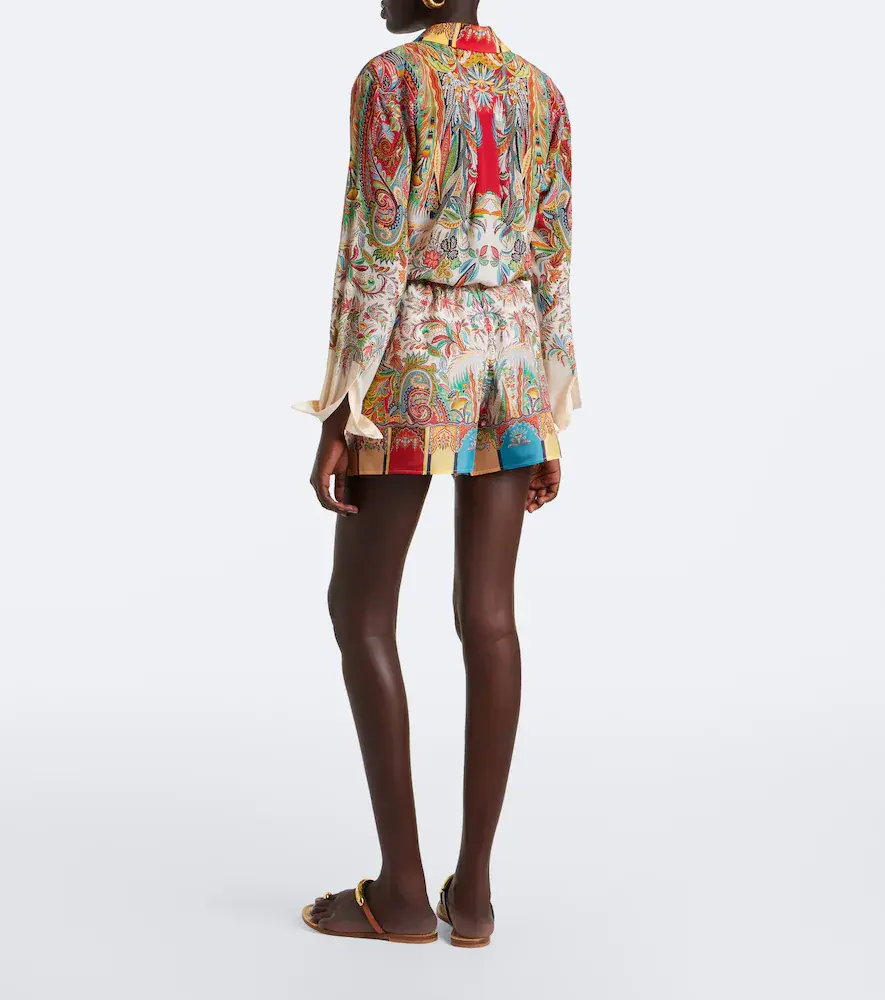 Etro Paisley silk satin shorts | Thumbnail 3 Etro Paisley silk satin shorts | Thumbnail 3