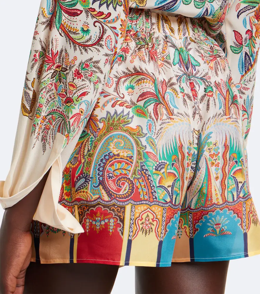 Etro Paisley silk satin shorts | Thumbnail 4 Etro Paisley silk satin shorts | Thumbnail 4