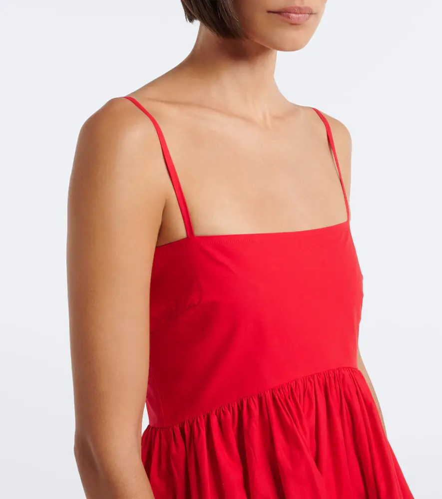 Ganni Ruffled cotton poplin minidress | Thumbnail 5