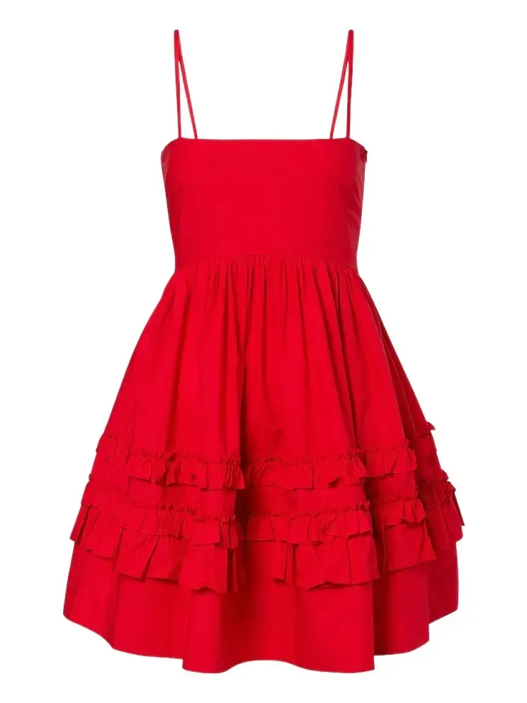 Ruffled cotton poplin minidress