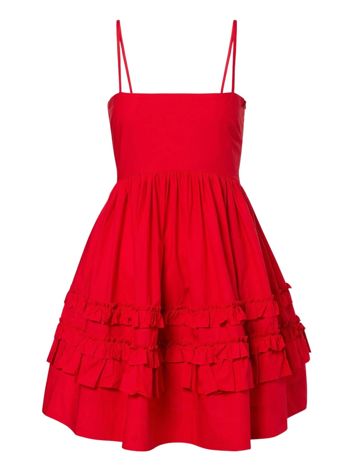 Ruffled cotton poplin minidress