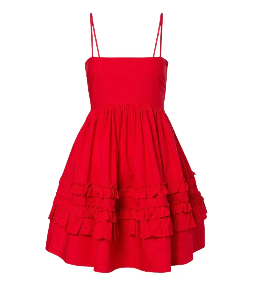 Ganni Ruffled cotton poplin minidress | Image 1 Ganni Ruffled cotton poplin minidress | Image 1