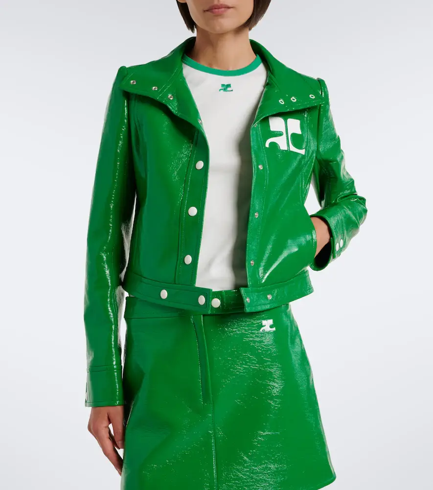 Courrèges Courrèges Logo vinyl cropped jacket | Thumbnail 4 Courrèges Courrèges Logo vinyl cropped jacket | Thumbnail 4