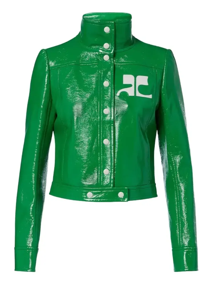 Courrèges Logo vinyl cropped jacket Courrèges Logo vinyl cropped jacket