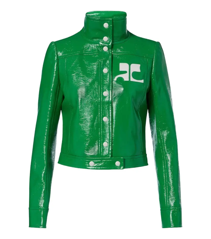 Courrèges Logo vinyl cropped jacket Courrèges Logo vinyl cropped jacket