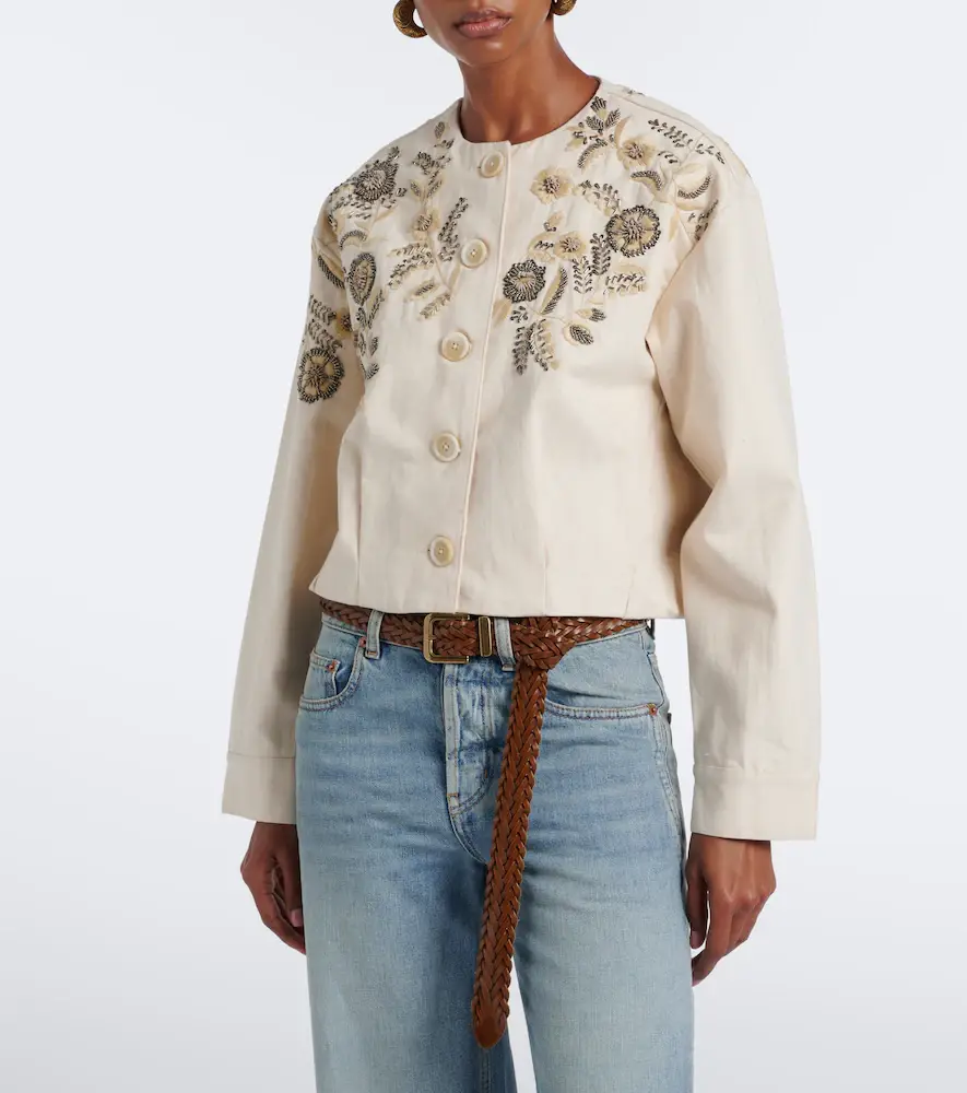 Veronica Beard Emeren embroidered cotton jacket | Thumbnail 3 Veronica Beard Emeren embroidered cotton jacket | Thumbnail 3