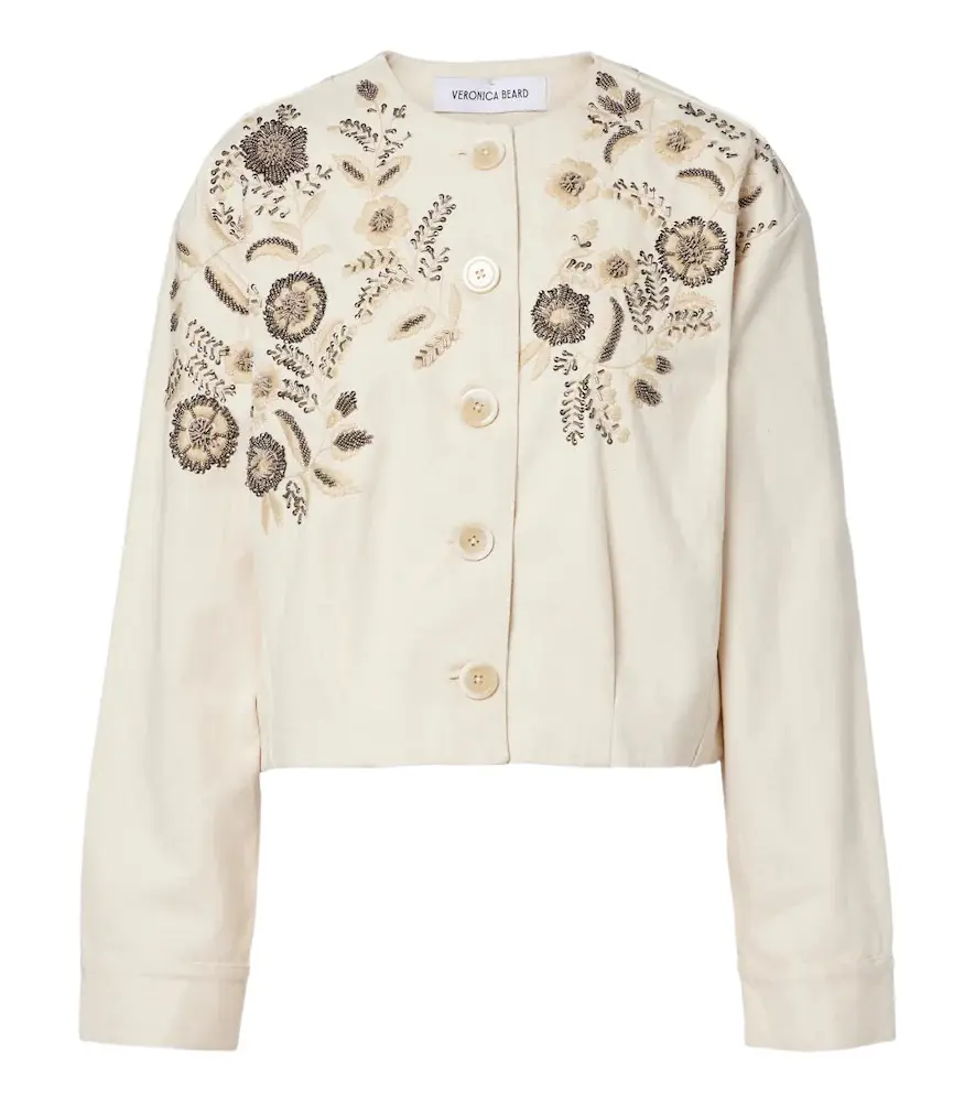 Veronica Beard Emeren embroidered cotton jacket | Image 1 Veronica Beard Emeren embroidered cotton jacket | Image 1