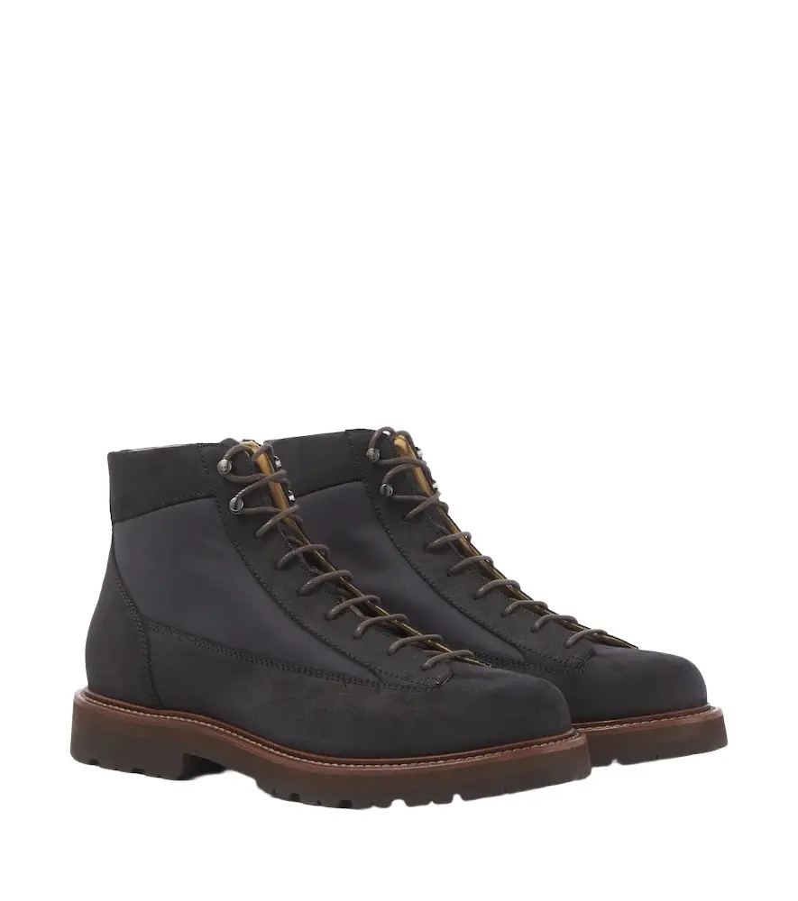 Brunello Cucinelli Suede-trimmed lace-up boots | Image 1 Brunello Cucinelli Suede-trimmed lace-up boots | Image 1