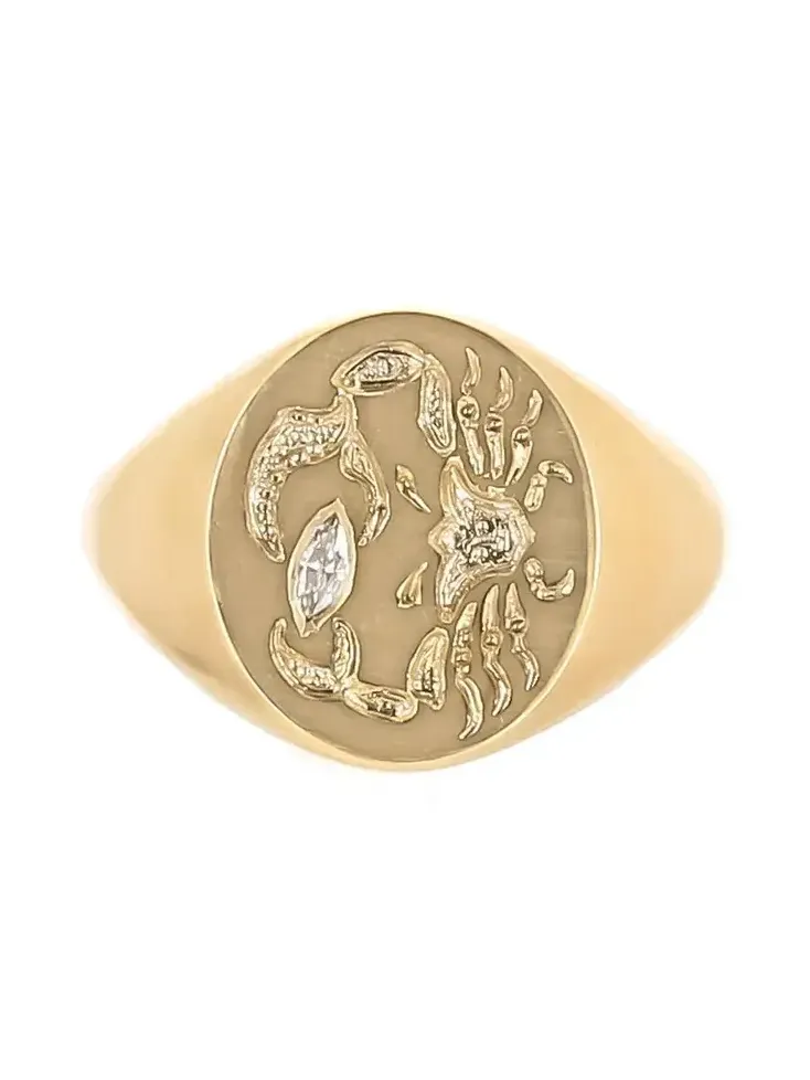 CASTRO SMITH Diamond Crab Claw Signet Ring