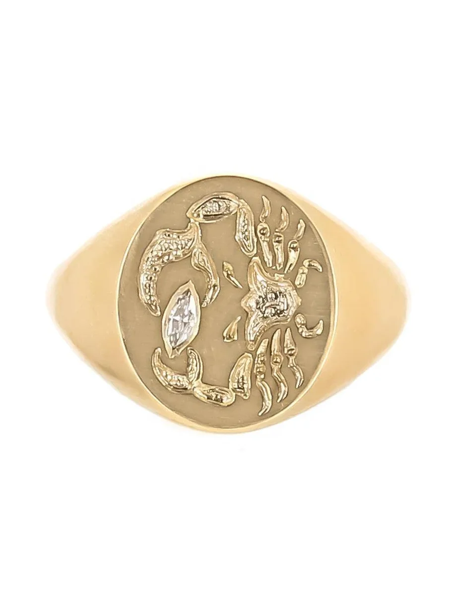 CASTRO SMITH Diamond Crab Claw Signet Ring