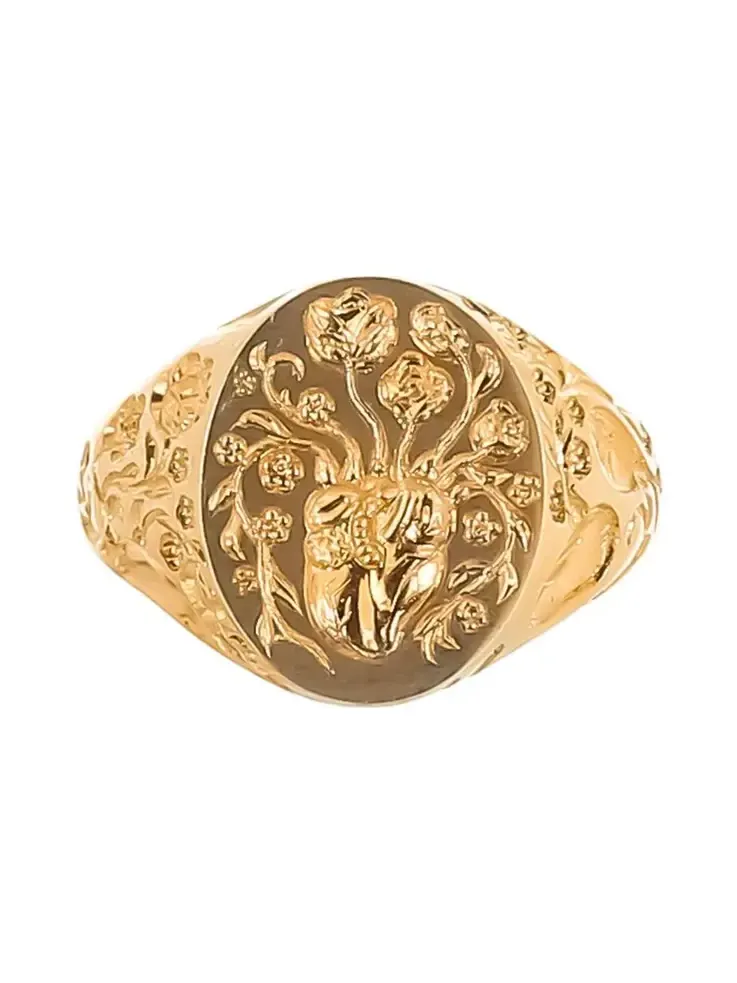 Diamond Mini Heart Signet Ring