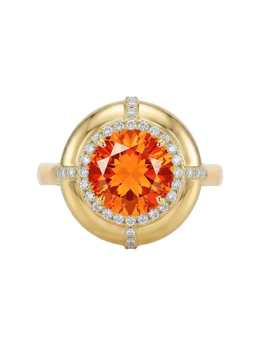 Fire Opal Medallion Ring Fire Opal Medallion Ring