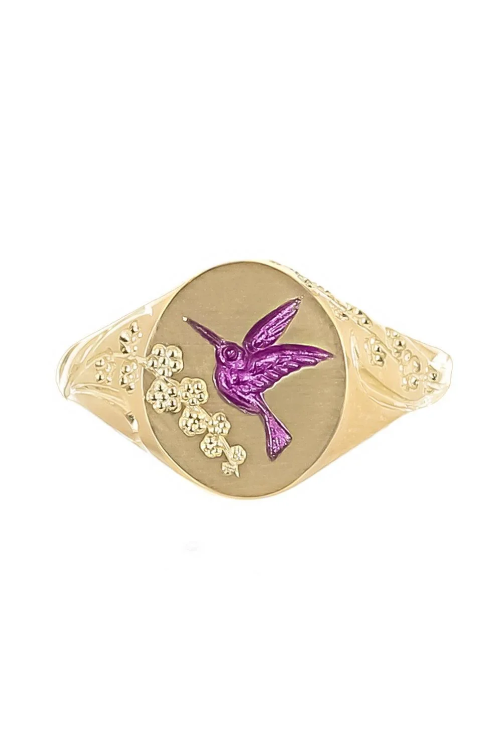 CASTRO SMITH Purple Hummingbird Signet Ring