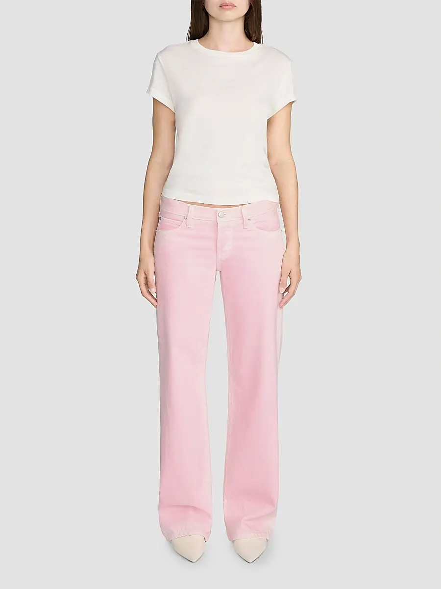 Frame Women's Petite Amelia Gray x The Pixie Wide-Leg Low Rise Jeans | Thumbnail 2 Frame Women's Petite Amelia Gray x The Pixie Wide-Leg Low Rise Jeans | Thumbnail 2
