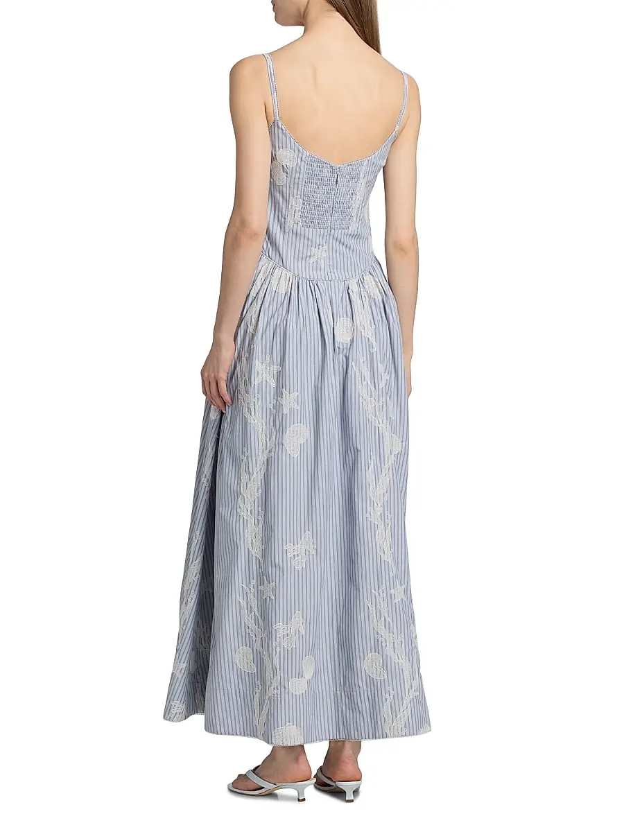 Amur Women's Bronte Embroidered Cotton-Blend Maxi Dress | Thumbnail 5 Amur Women's Bronte Embroidered Cotton-Blend Maxi Dress | Thumbnail 5
