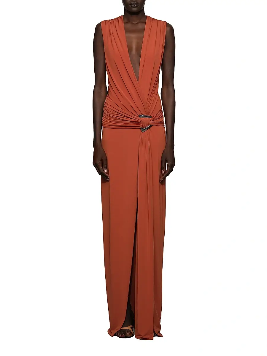 Et Ochs Women's Jil Draped Plunge-Neck Gown | Thumbnail 2 Et Ochs Women's Jil Draped Plunge-Neck Gown | Thumbnail 2