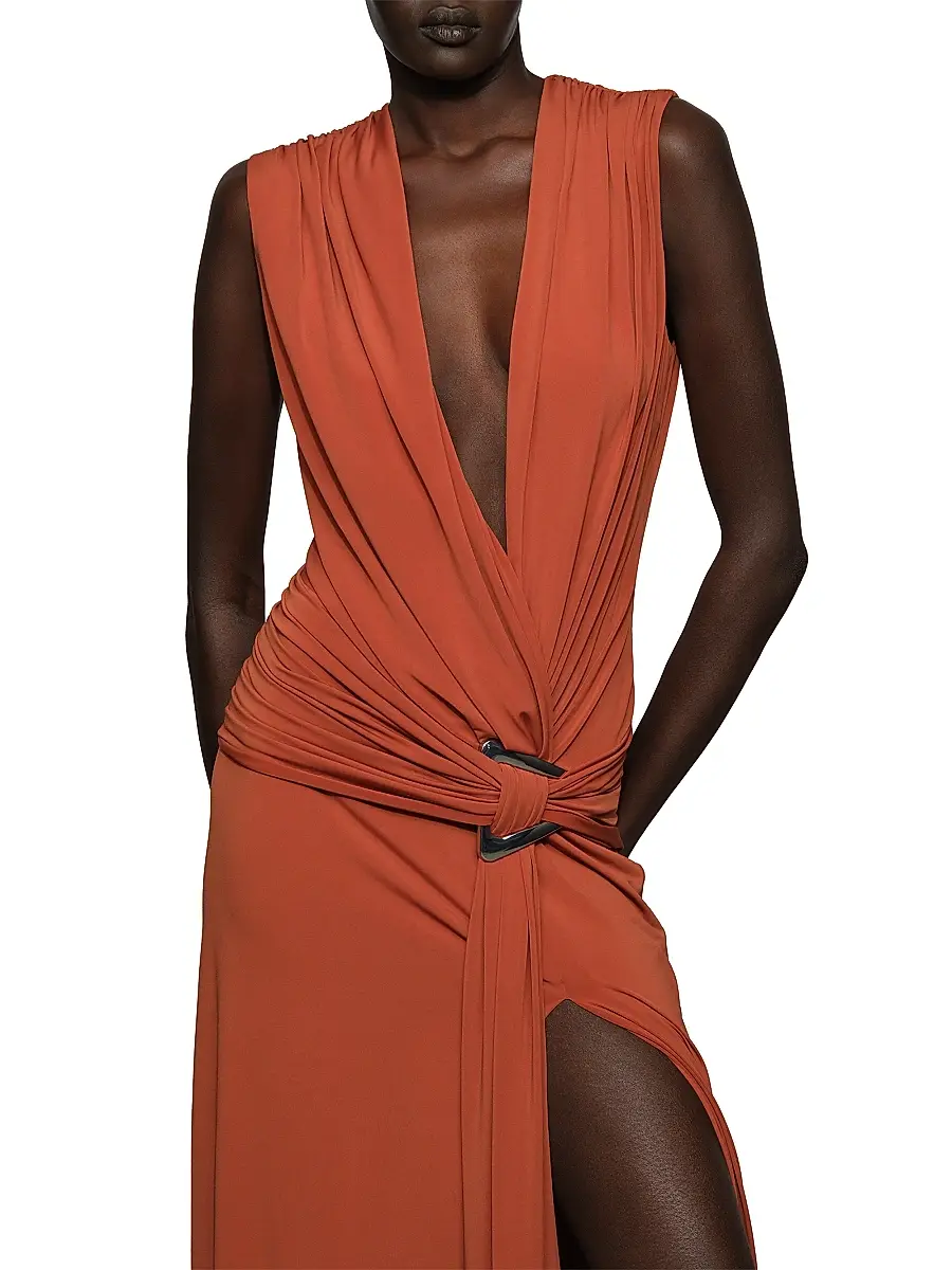 Et Ochs Women's Jil Draped Plunge-Neck Gown | Thumbnail 5 Et Ochs Women's Jil Draped Plunge-Neck Gown | Thumbnail 5