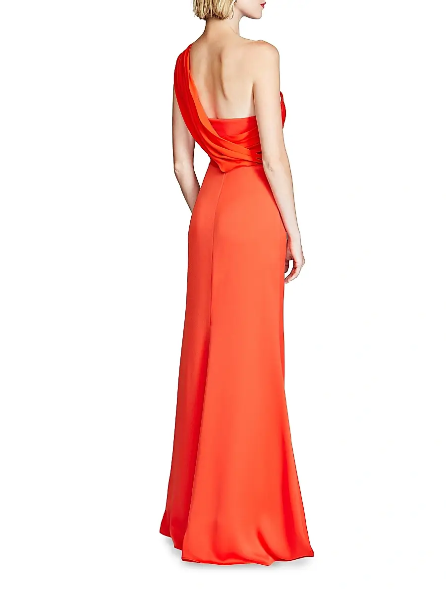 Halston Women's Roselle Crepe One-Shoulder Gown | Thumbnail 5 Halston Women's Roselle Crepe One-Shoulder Gown | Thumbnail 5