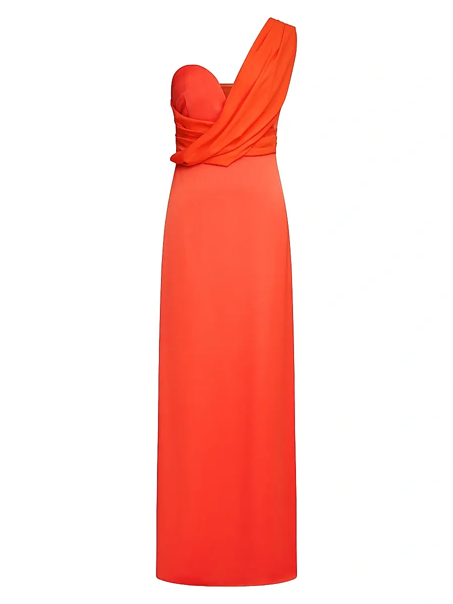 Halston Women's Roselle Crepe One-Shoulder Gown