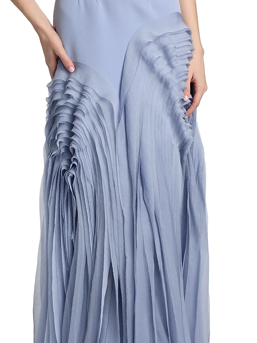 Amur Women's Elani Pleated Halterneck Gown | Thumbnail 6