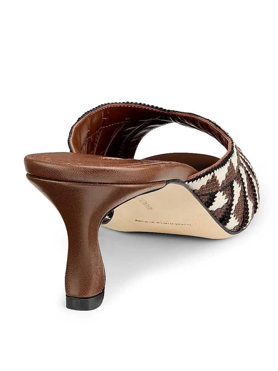 Manolo Blahnik Women's Trofesamu Woven Kitten-Heel Sandals | Thumbnail 3 Manolo Blahnik Women's Trofesamu Woven Kitten-Heel Sandals | Thumbnail 3