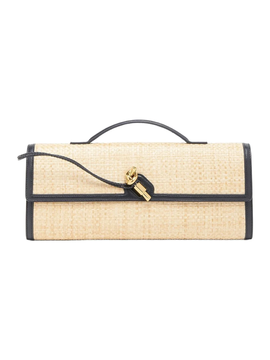 Bottega Veneta Women's Andiamo Raffia & Leather Clutch - Natural Shade