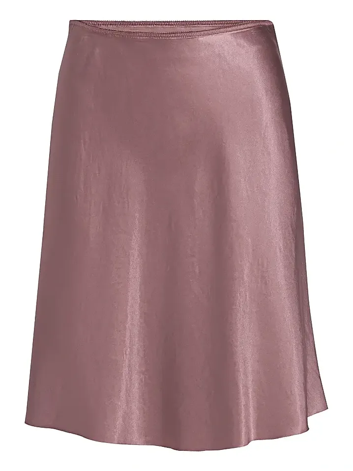 Women's Lingerie-Trim Satin Slip Mini Skirt