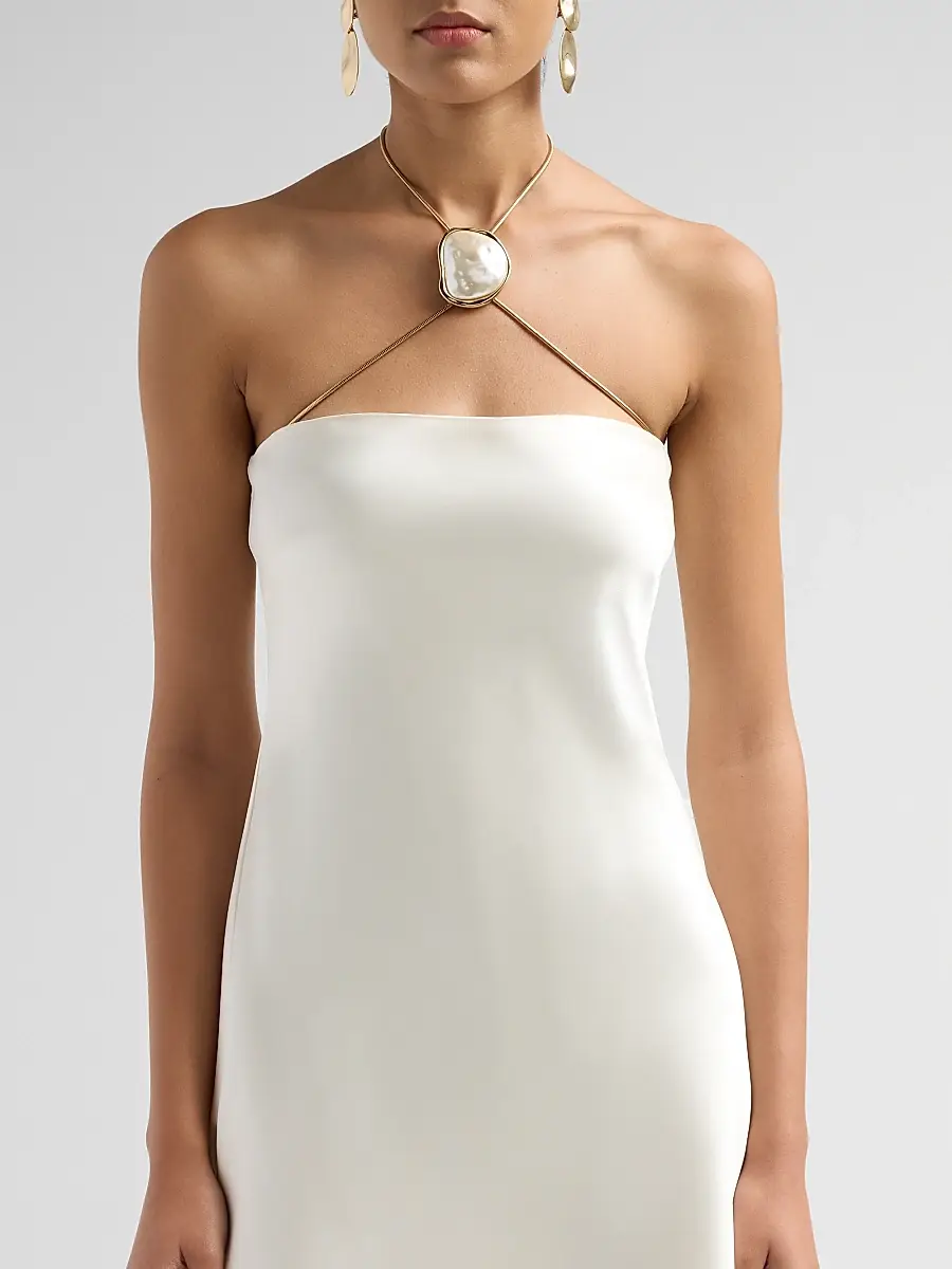 Retrofête Women's Ebba Satin A-Line Mini Dress | Thumbnail 5 Retrofête Women's Ebba Satin A-Line Mini Dress | Thumbnail 5