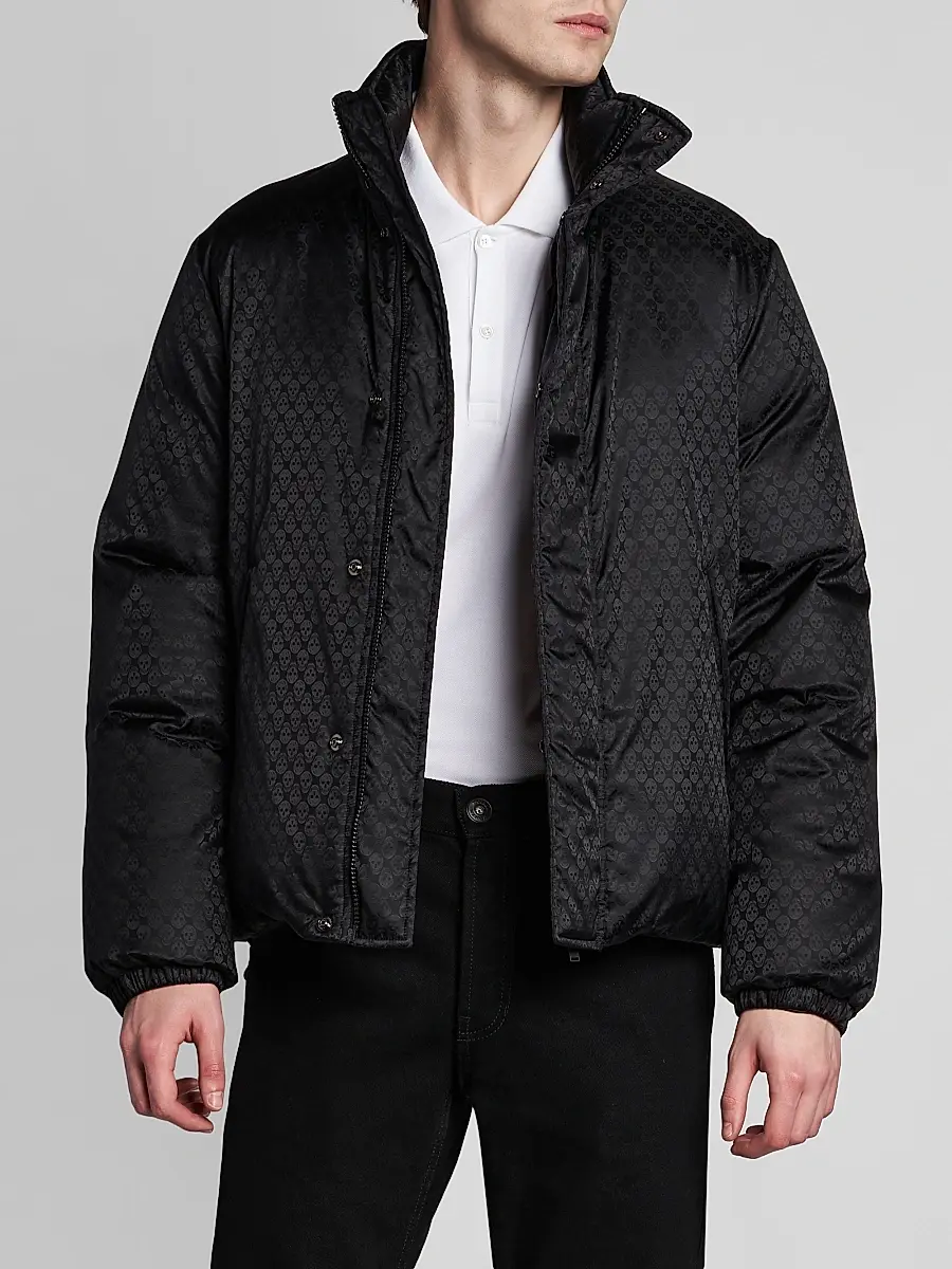 Alexander McQueen Men's Skull Jacquard Nylon Coat | Thumbnail 3 Alexander McQueen Men's Skull Jacquard Nylon Coat | Thumbnail 3