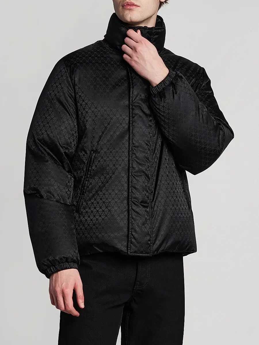 Alexander McQueen Men's Skull Jacquard Nylon Coat | Thumbnail 4 Alexander McQueen Men's Skull Jacquard Nylon Coat | Thumbnail 4