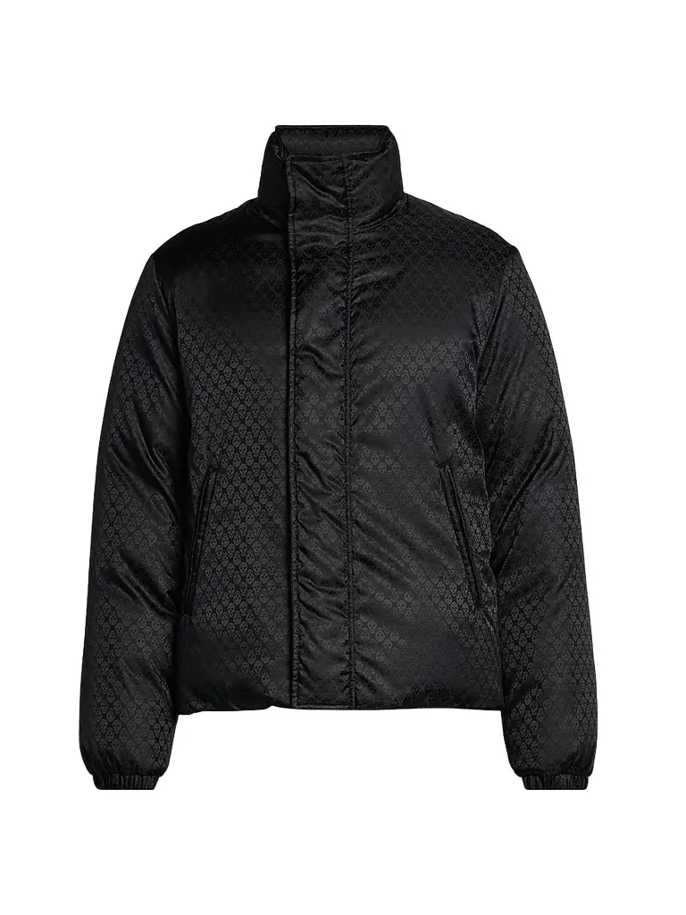 Alexander McQueen Men's Skull Jacquard Nylon Coat - Black - Size 44 | Image 1 Alexander McQueen Men's Skull Jacquard Nylon Coat - Black - Size 44 | Image 1