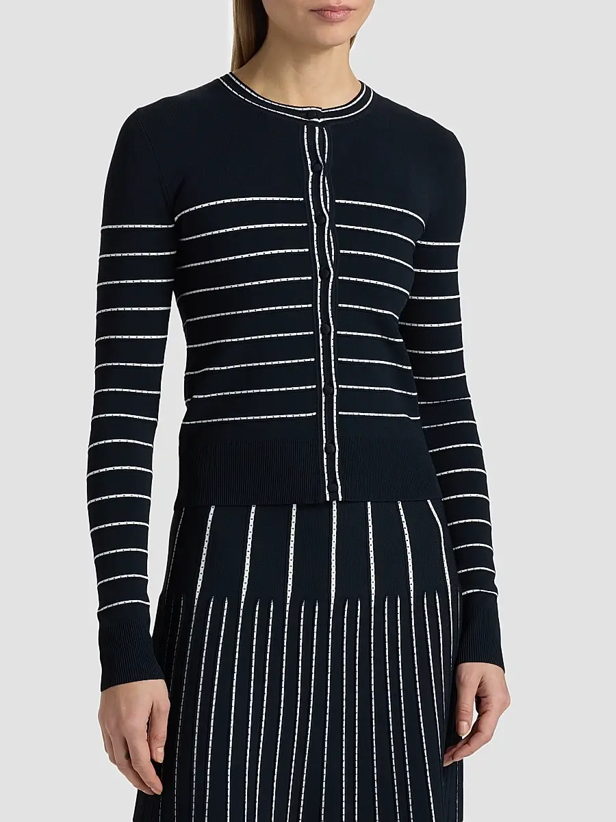 Adam Lippes Women's Faye Compact Jacquard Cardigan | Thumbnail 3