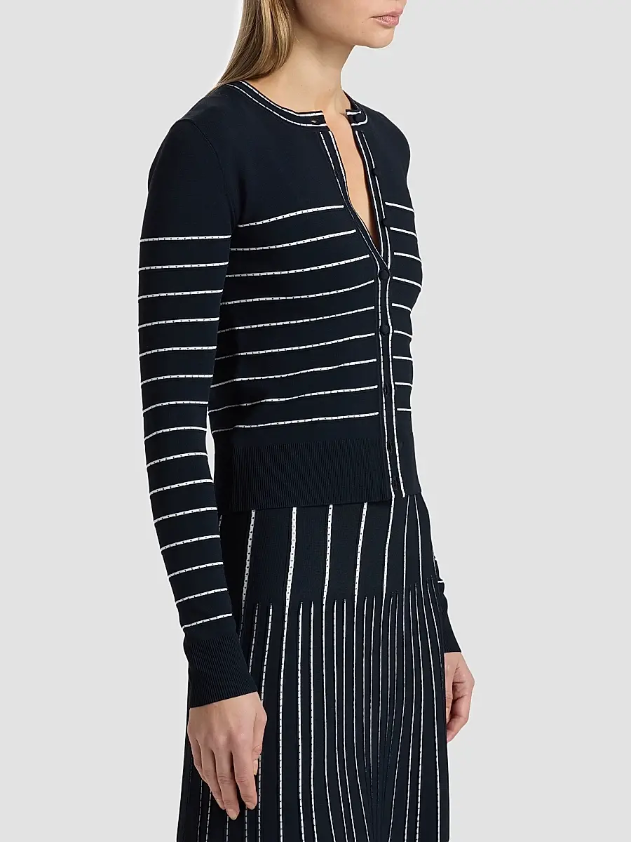 Adam Lippes Women's Faye Compact Jacquard Cardigan | Thumbnail 4