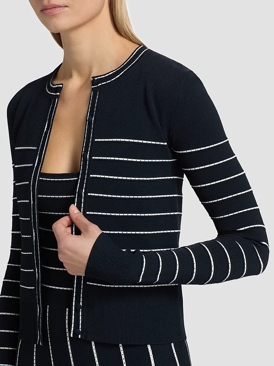 Adam Lippes Women's Faye Compact Jacquard Cardigan | Thumbnail 6