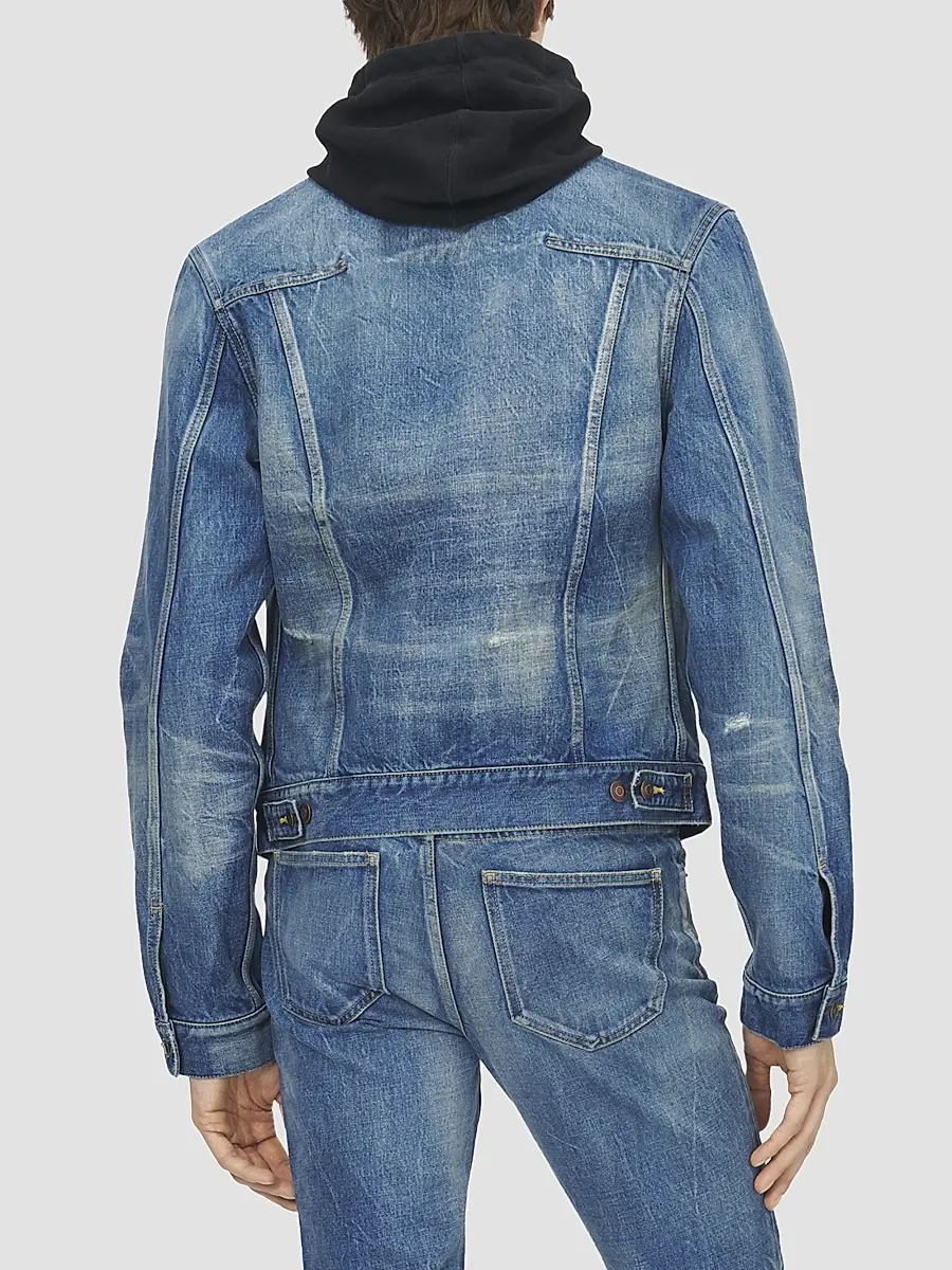 Alexander McQueen Men's Distressed Cotton Denim Jacket | Thumbnail 5