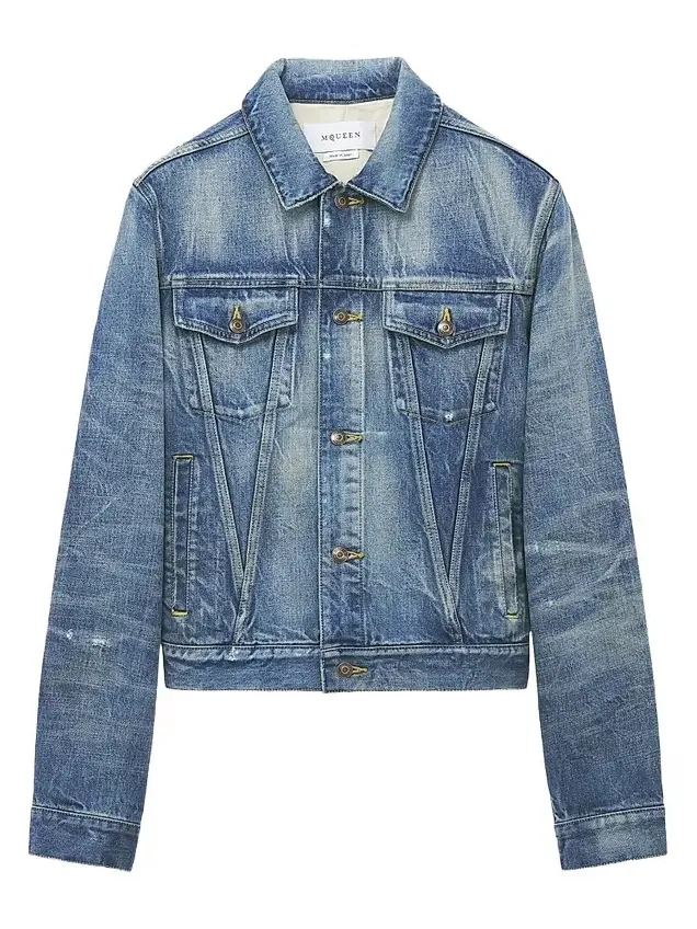 Men's Distressed Cotton Denim Jacket Men's Distressed Cotton Denim Jacket
