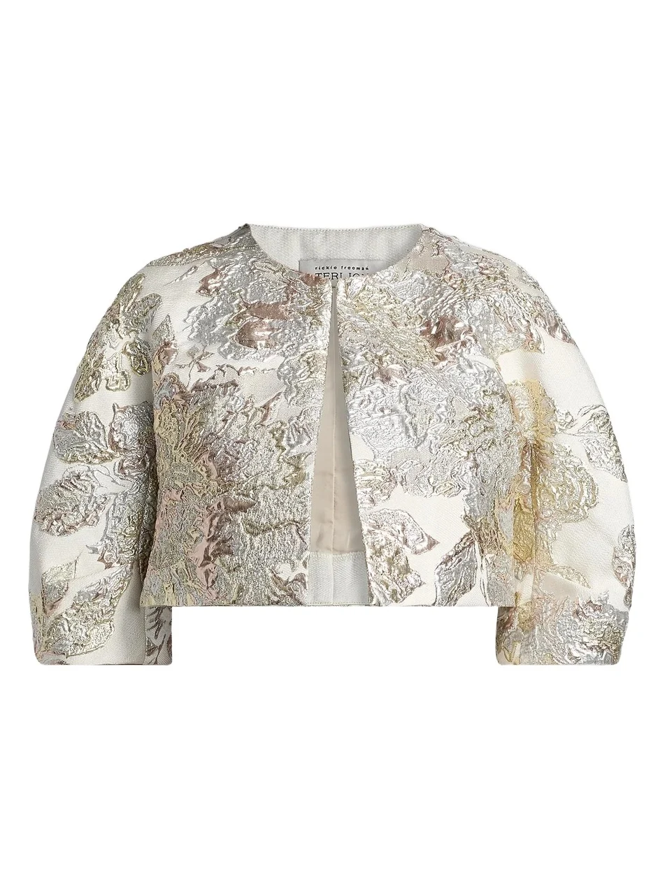 Women's Metallic Jacquard Crop Bolero Women's Metallic Jacquard Crop Bolero