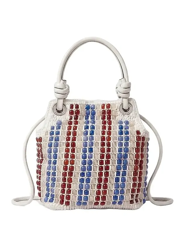 Veronica Beard Women's Small Beaded Raffia Slouch Top Handle Bag